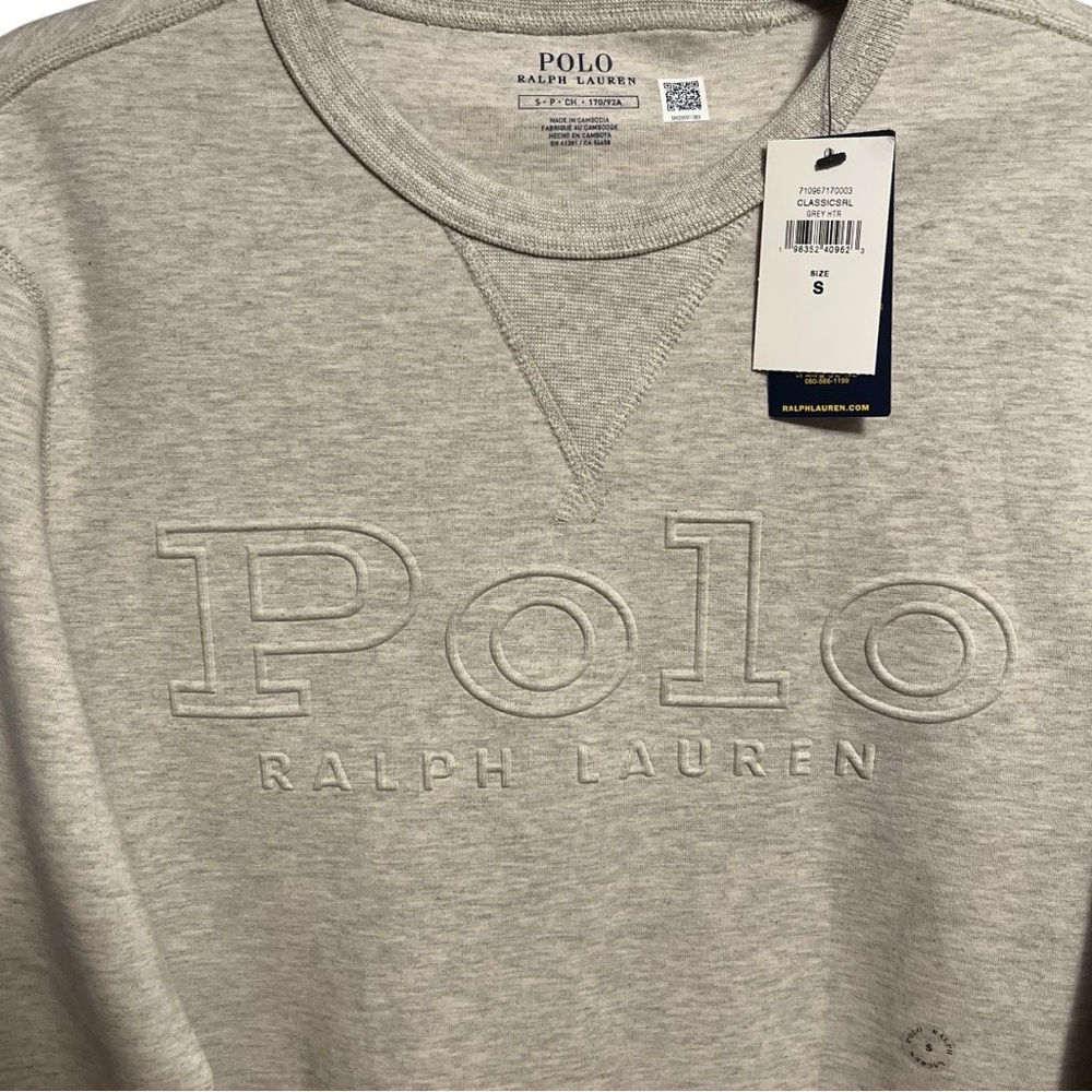 Polo Ralph Lauren Double-Knit Sweatshirt Embossed Polo Logo Embroidered Pony SM